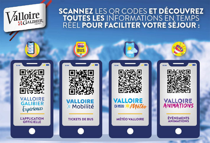 Scannez les QR Codes et dcouvrez toutes les informations en temps rel pour faciliter votre sjour  Valloire
